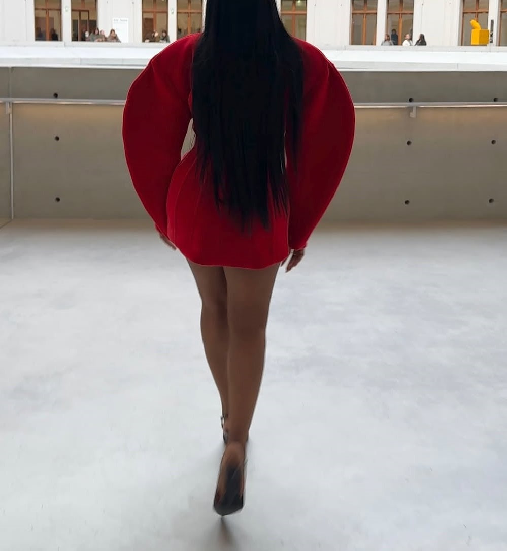 Red personalized jacket dress