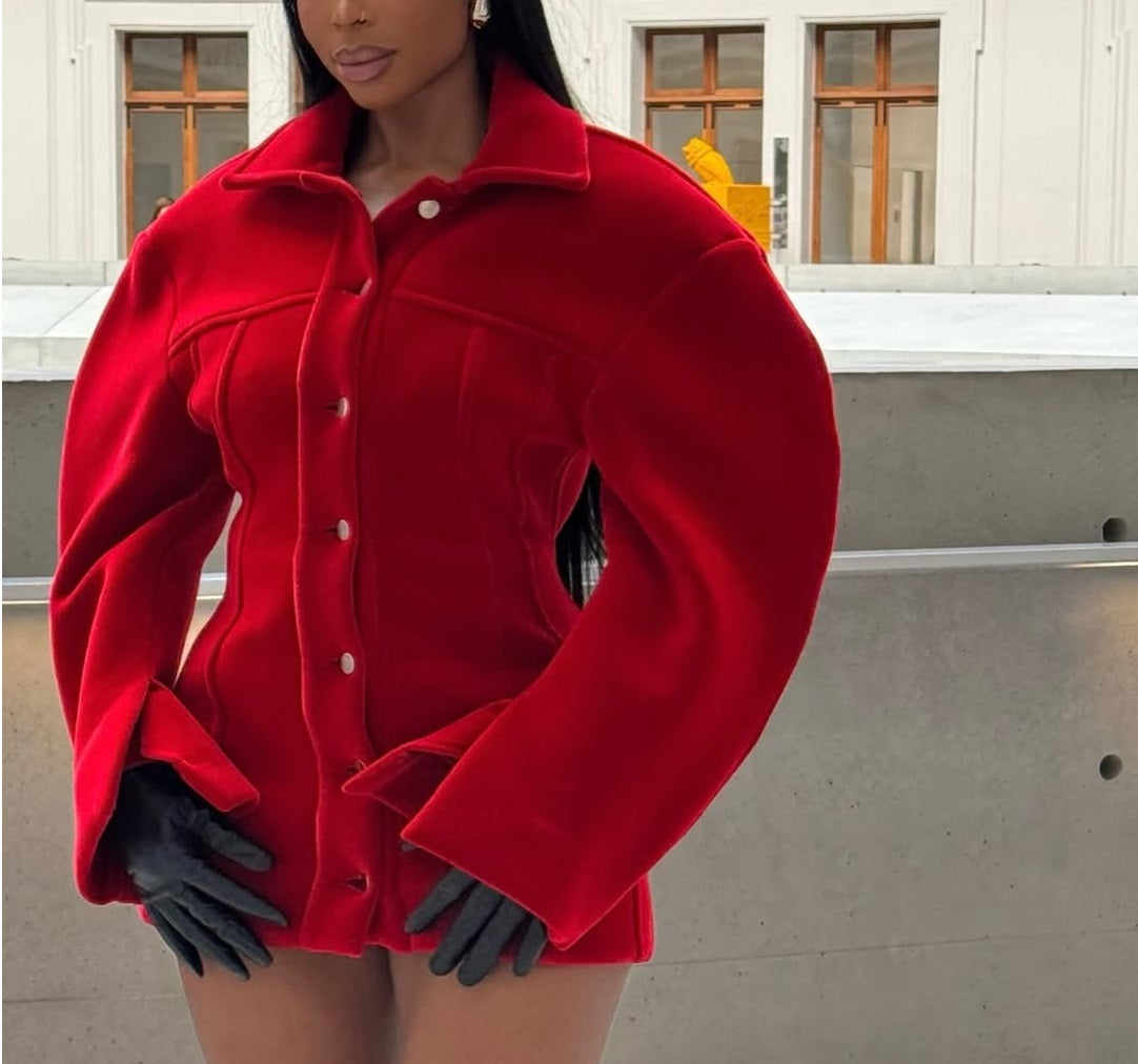 Red personalized jacket dress