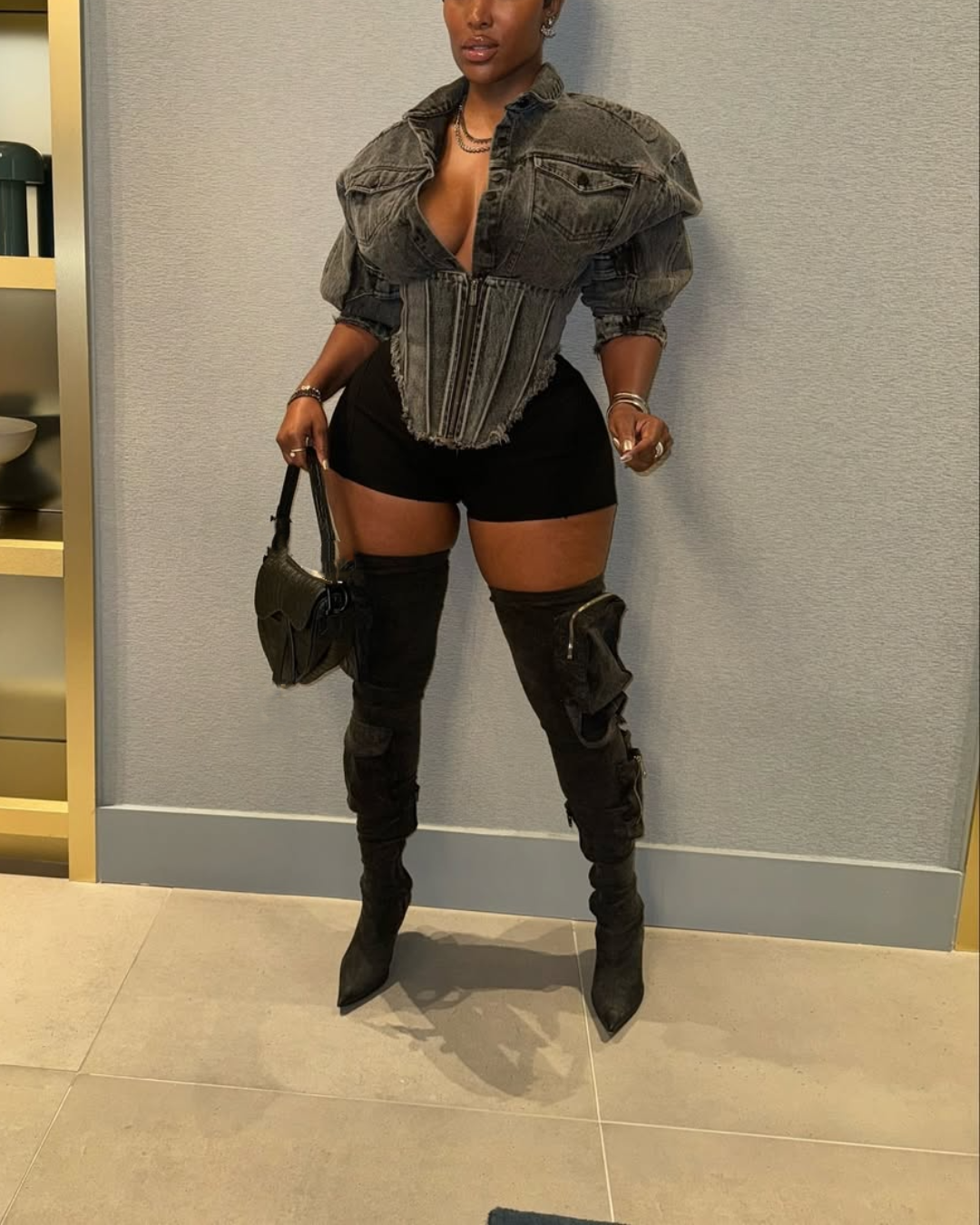 Denim tights Top