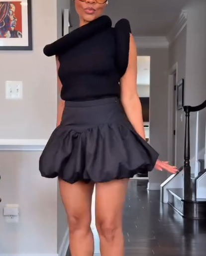 Knitted double round top