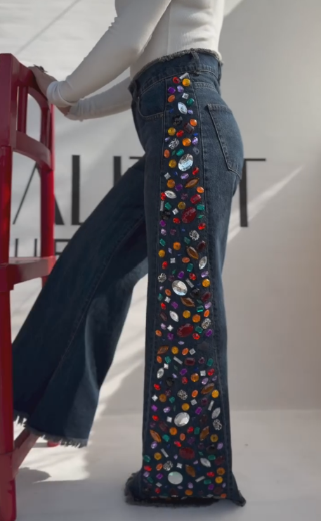 Long jewel jeans