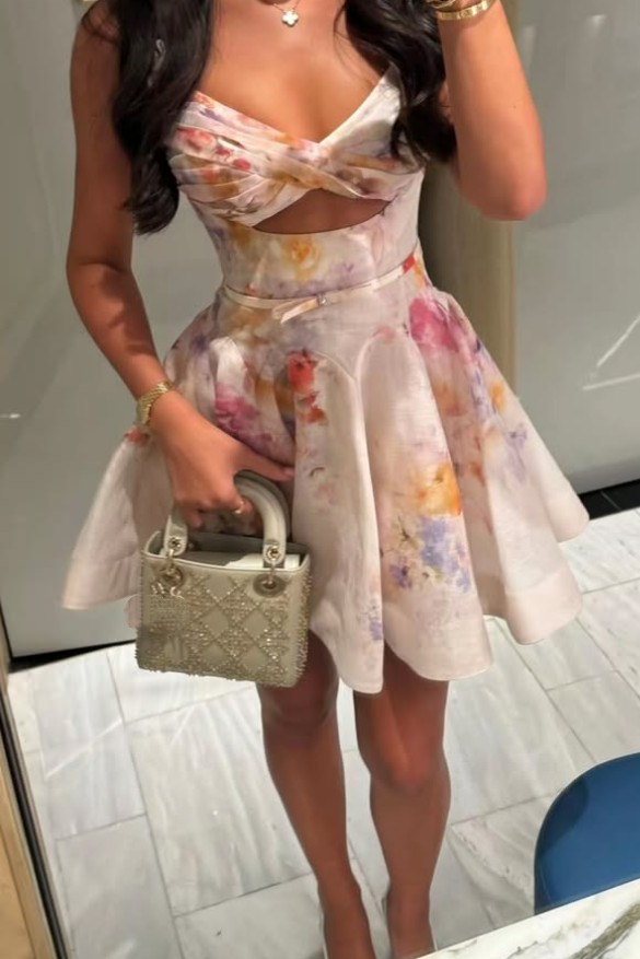 The Demure Floral Mini Dress