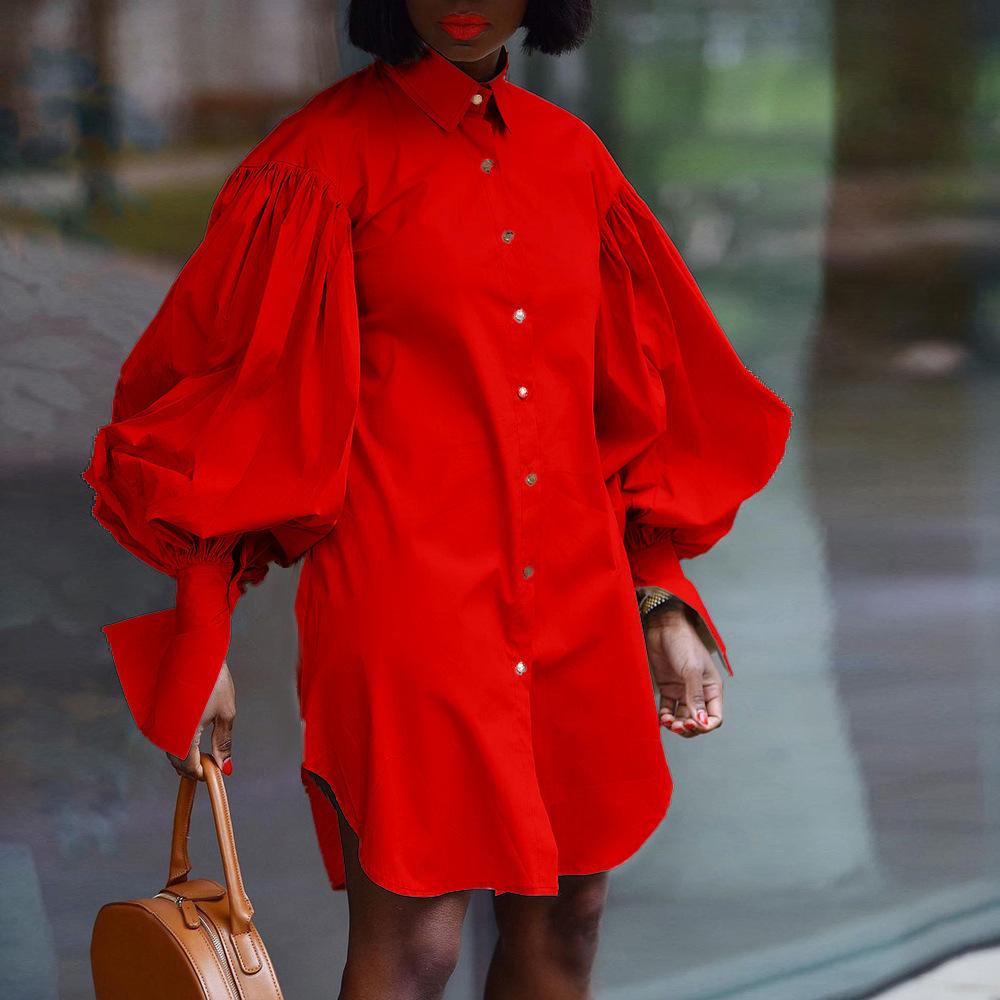 Loose Lapel Shirt Dress