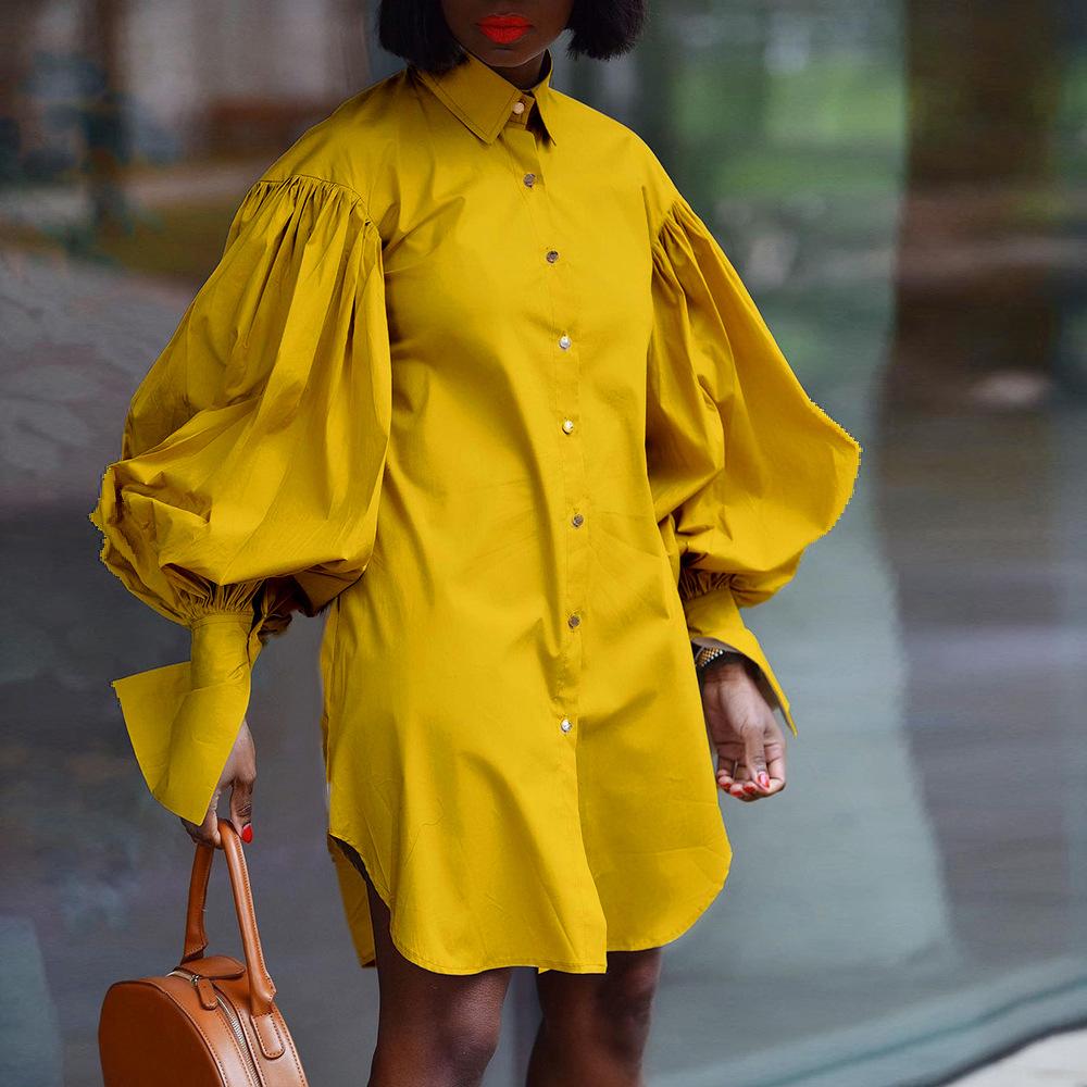 Loose Lapel Shirt Dress