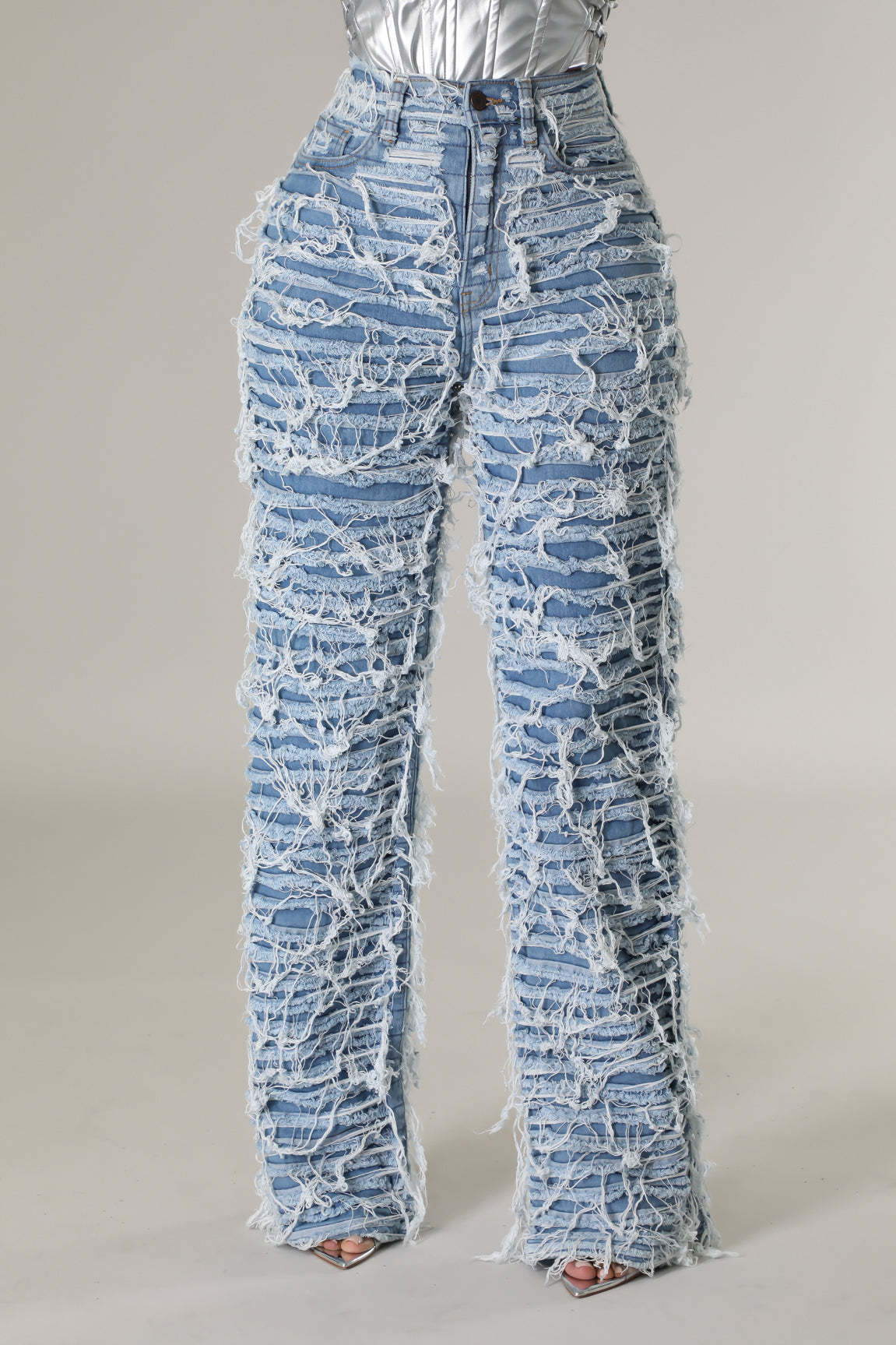 Pop Ripped Tassel Jeans