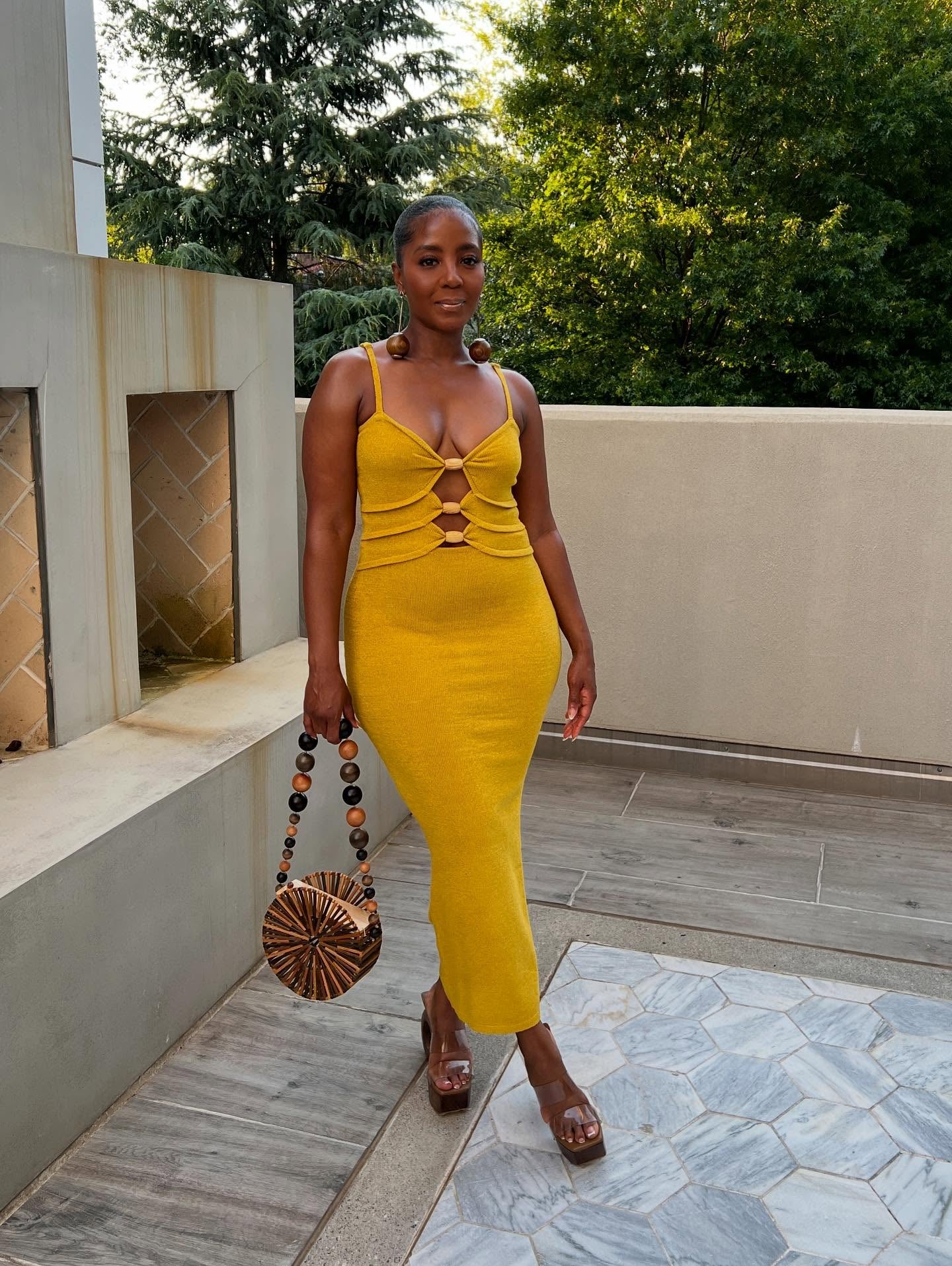 Yellow Woven Cotton Dress