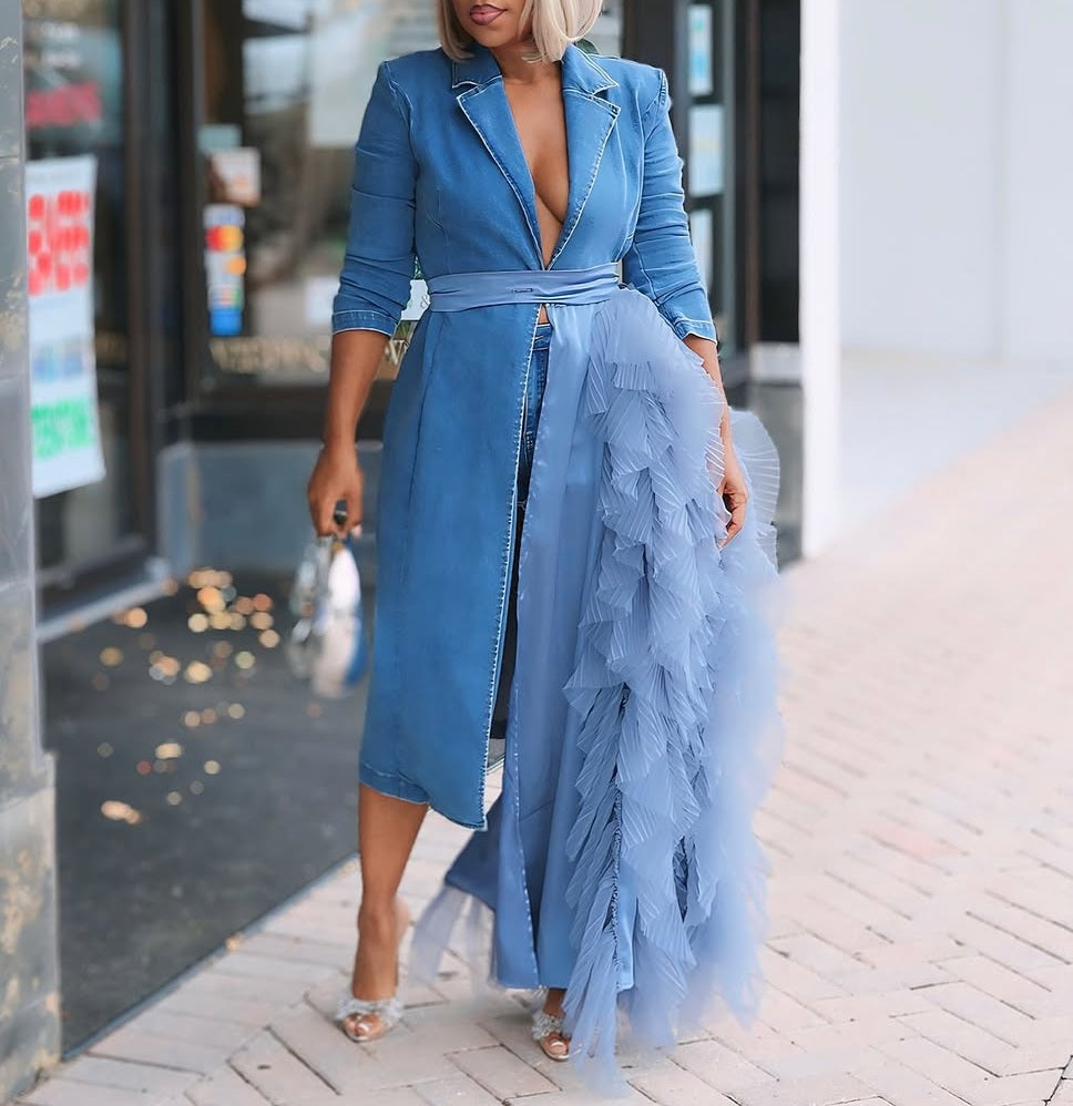 Denim patchwork jacket