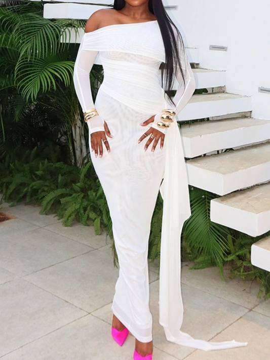 Chic Mesh Maxi Dress