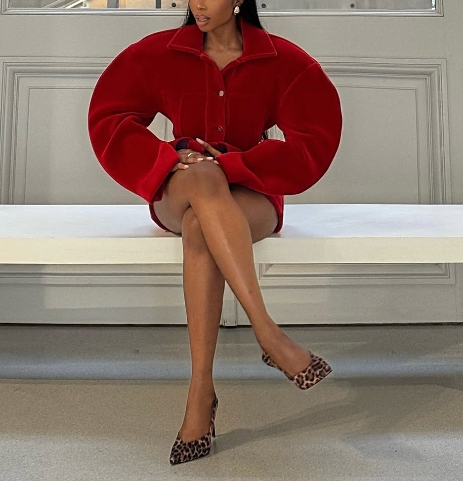 Red personalized jacket dress