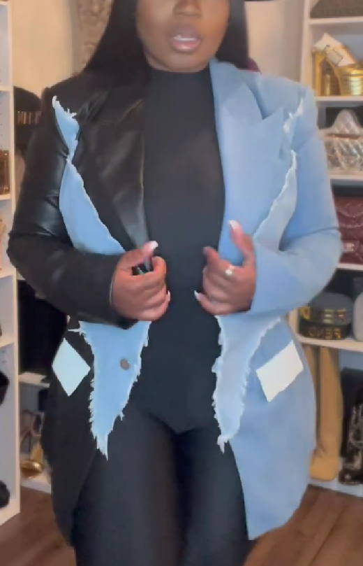 Denim patchwork fashion jacket