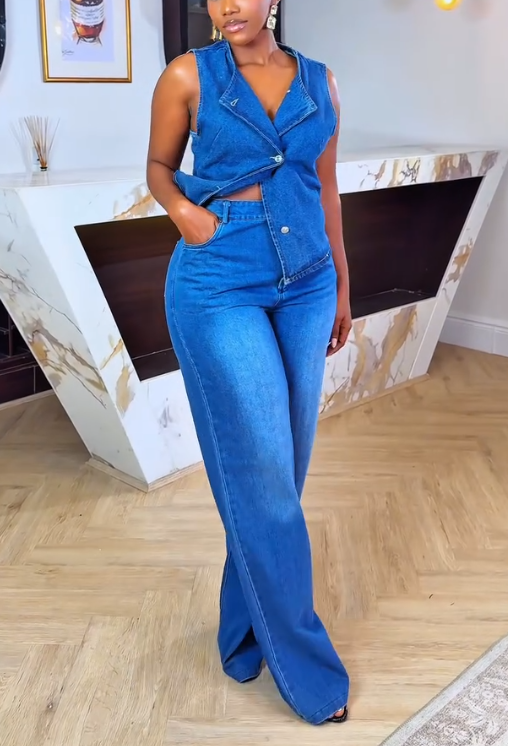 Casual denim suit