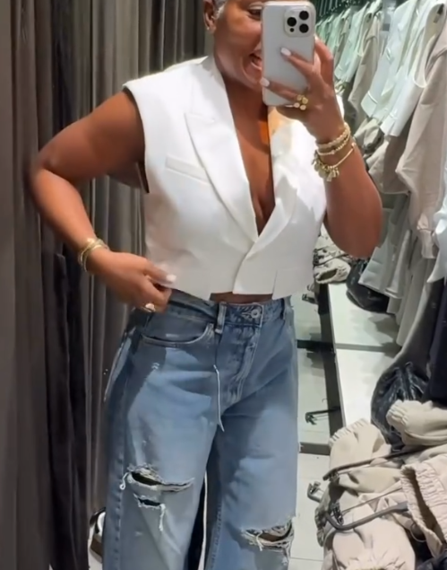 White statement sleeveless top