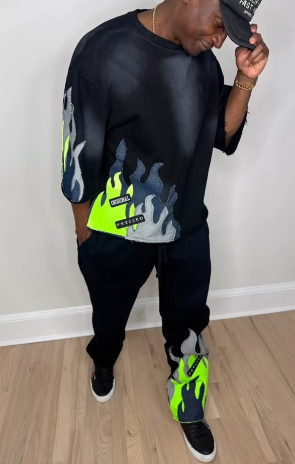 Flame Print Unisex Set