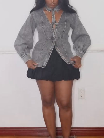 Denim butterfly top