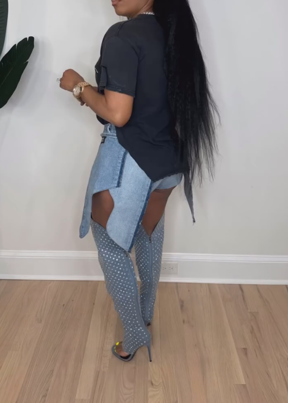 Denim pocket shorts