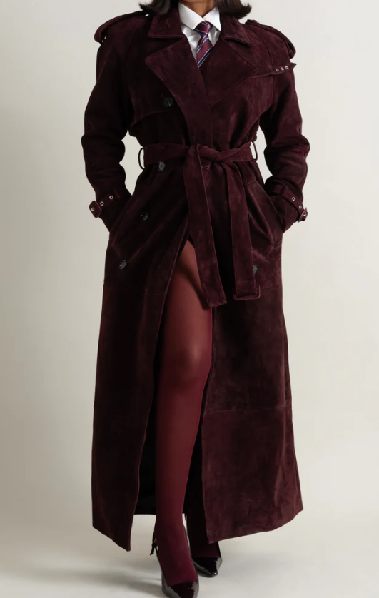 Suede “Fashion Week” Trench Coat