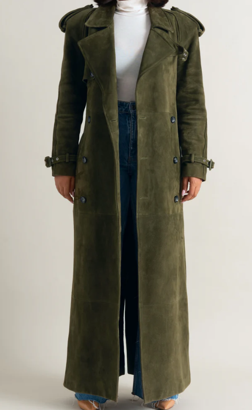Suede “Fashion Week” Trench Coat