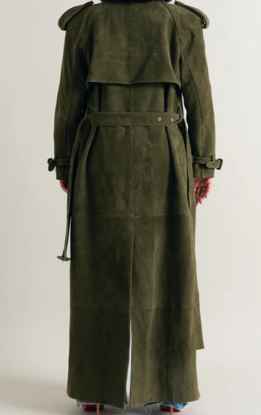 Suede “Fashion Week” Trench Coat
