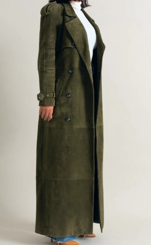 Suede “Fashion Week” Trench Coat