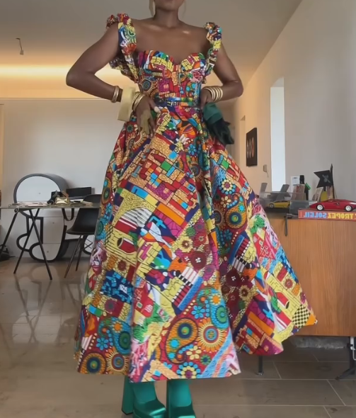 Colorful Vintage Sling Dress