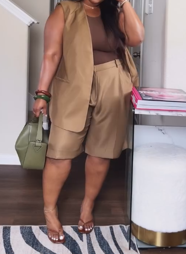Brown shirt suit