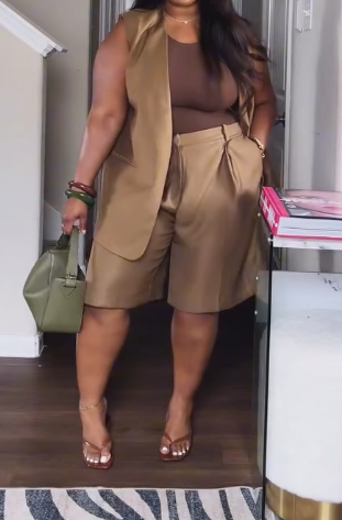 Brown shirt suit