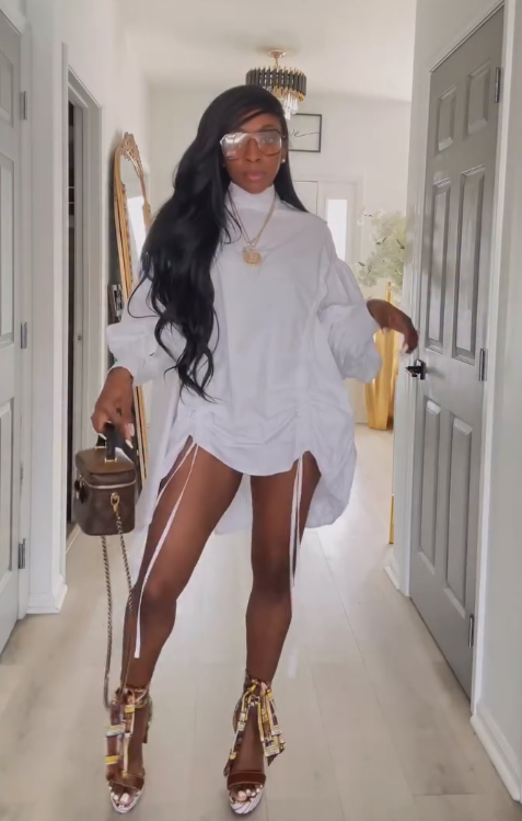 White Drawstring Miniskirt