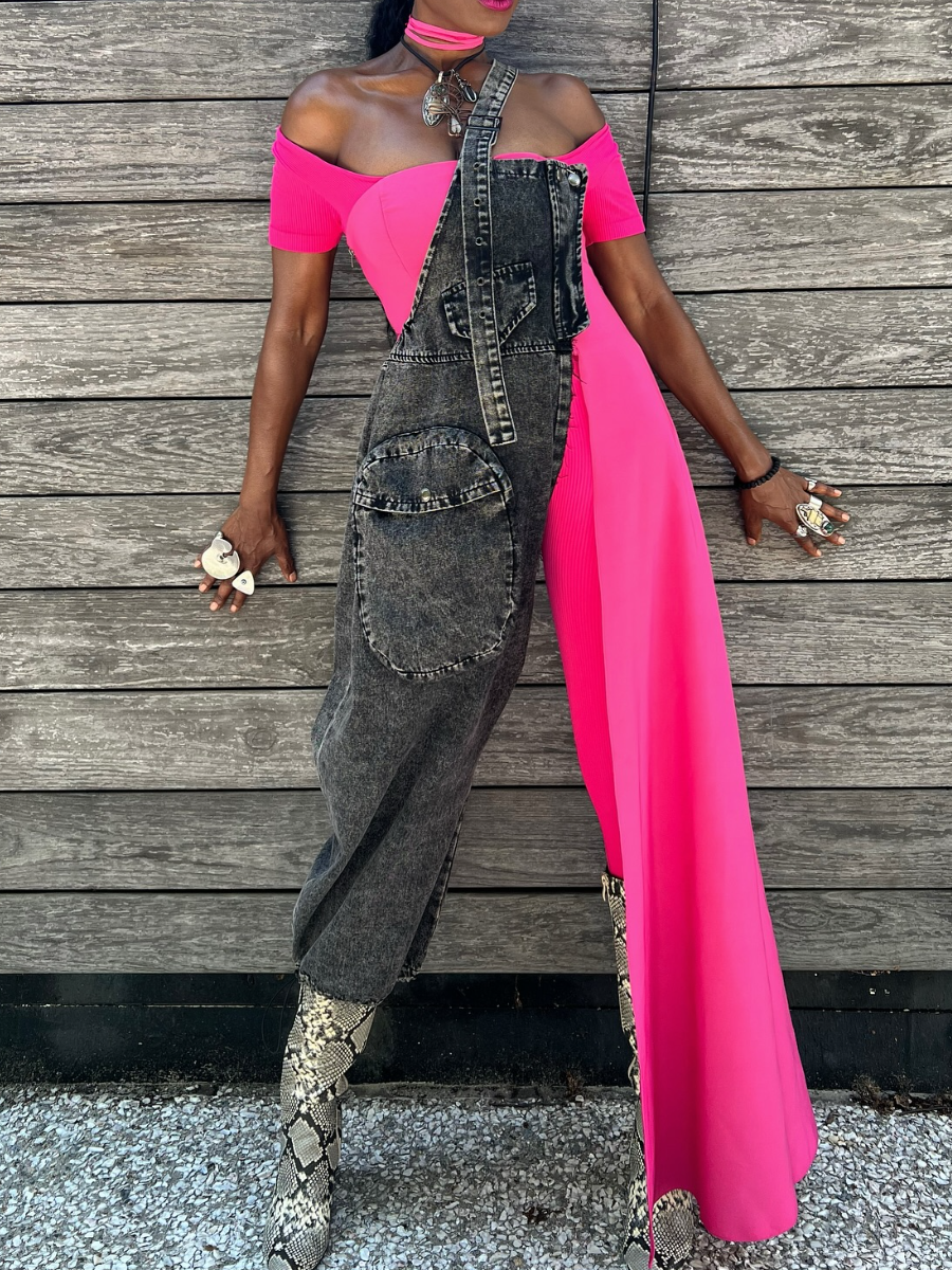Dazzle Patchwork Design Jumpsuit