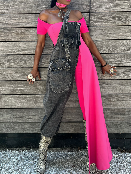 Dazzle Patchwork Design Jumpsuit