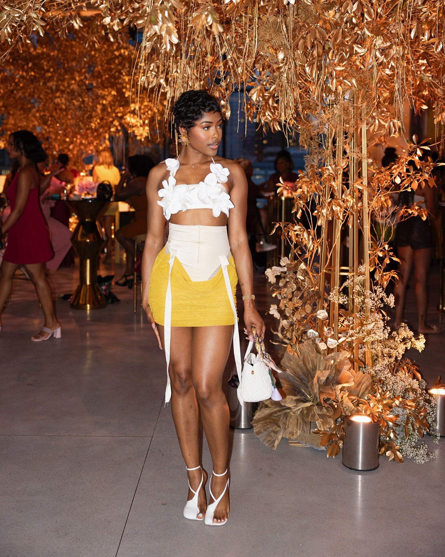 Fairy Flower Yellow Miniskirt