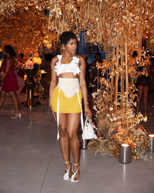 Fairy Flower Yellow Miniskirt